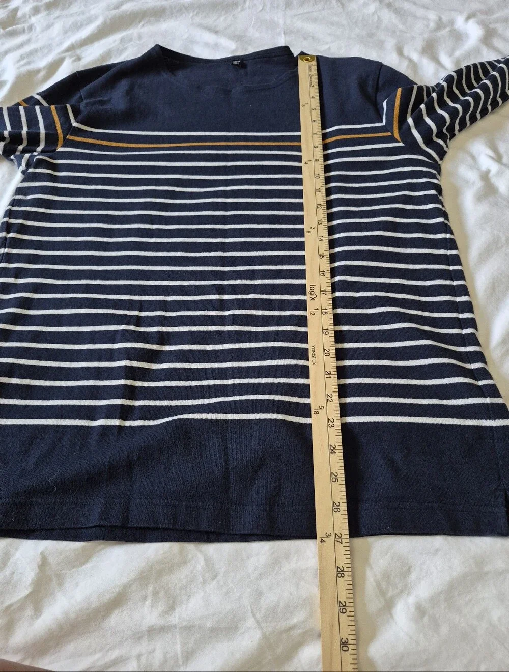 Uniqlo Navy Stripe Long Sleeve Mens Sweater Medium Nautical Preppy